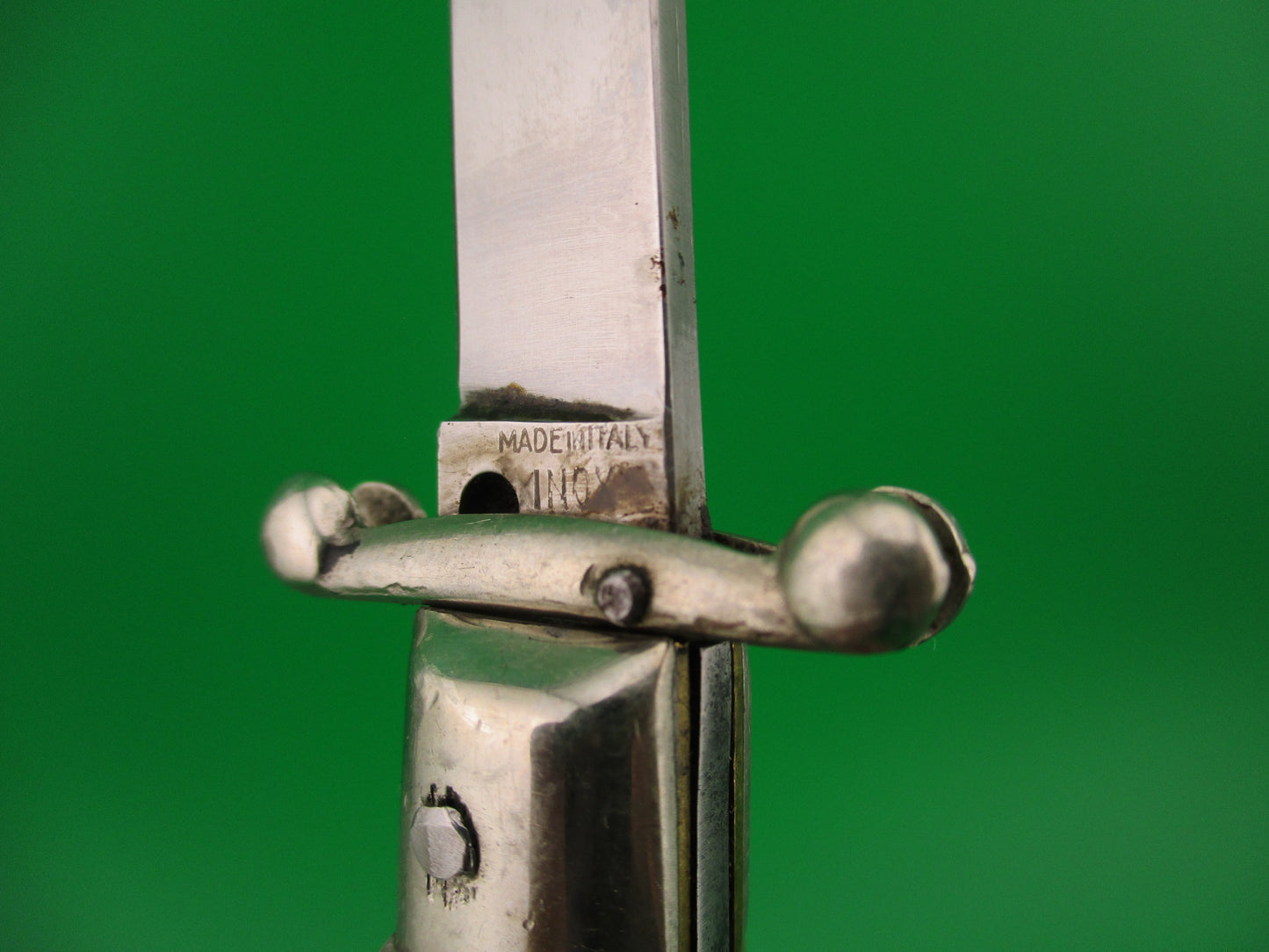 MADE IN ITALY INOX PATENT 18cm Italian Swing Guard Pearlex vintage switchblade knife