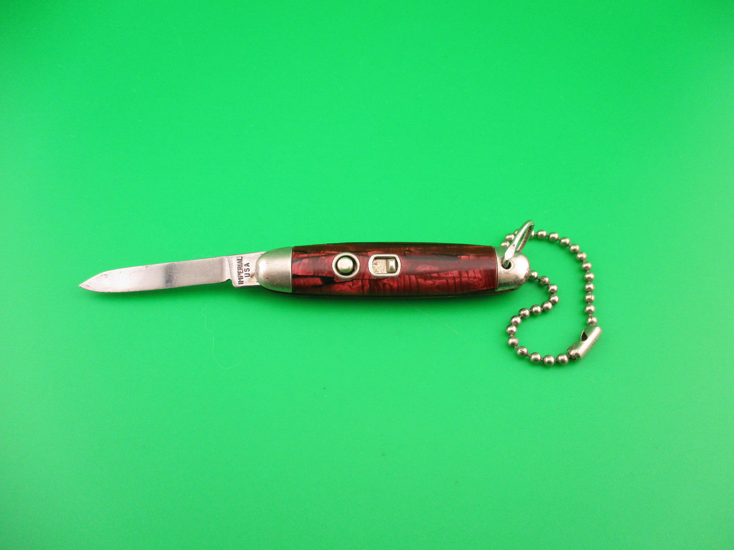 IMPERIAL USA Jackomatic Jr Keychain Switchblade 1950s knife with chain