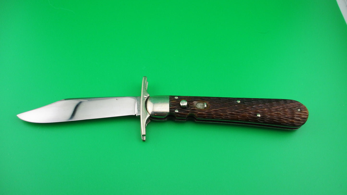 Schrade Cut Co Hunters Pride # G1543 3/4 bone Folding guard switchblade knife