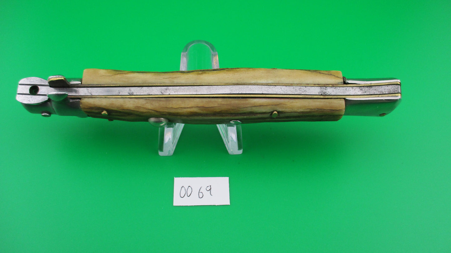 Z 35MP INOX 28cm Italian Stiletto swivel bolster vintage Stag automatic knife