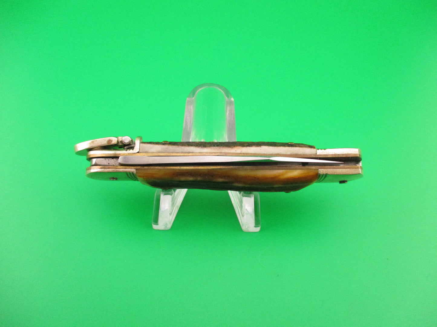 Hubertus Liliput 8cm German Lever Stag vintage automatic knife