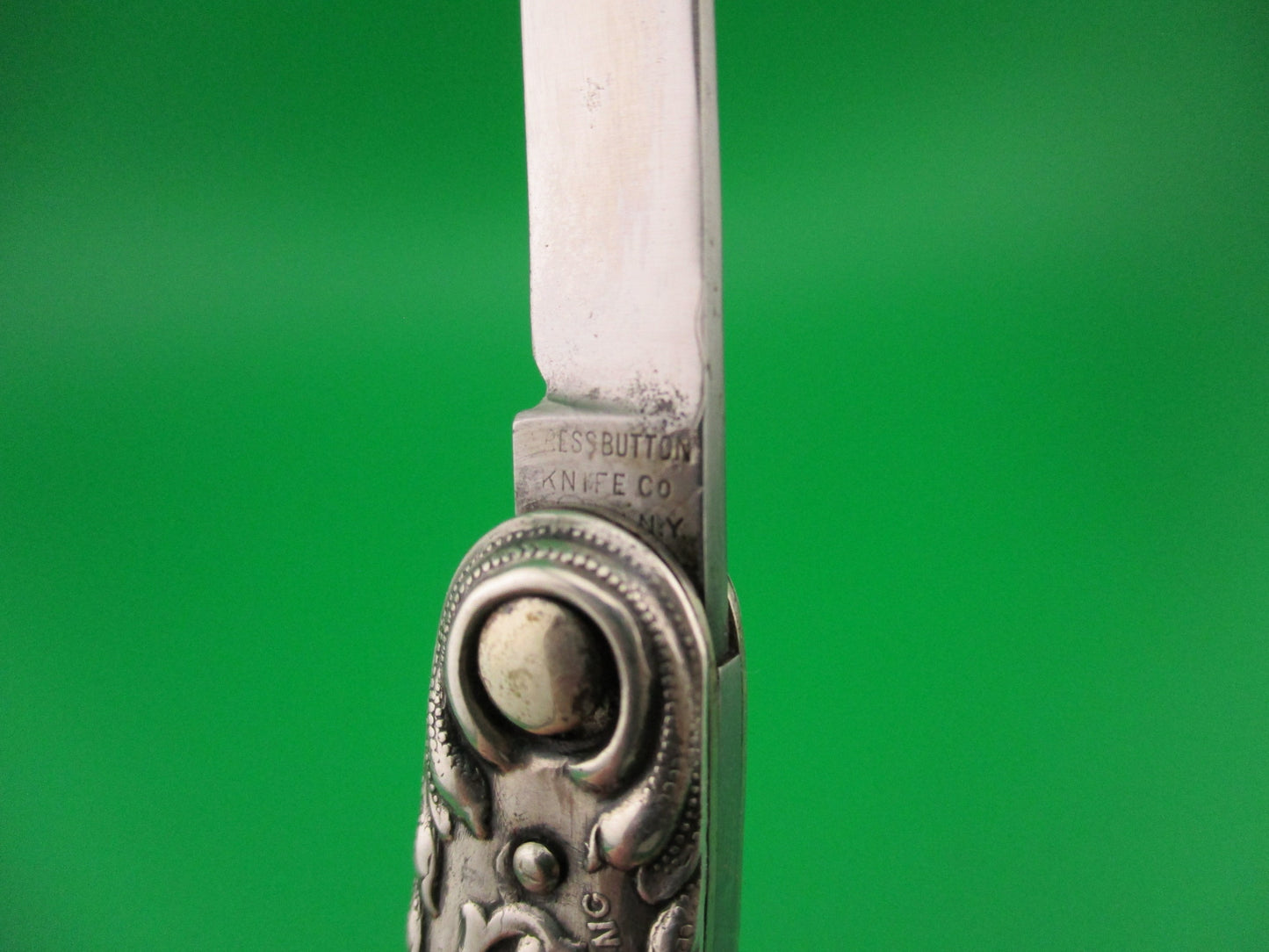 z Press Button Knife Co Medium Sterling Silver SATYR Antique automatic knife
