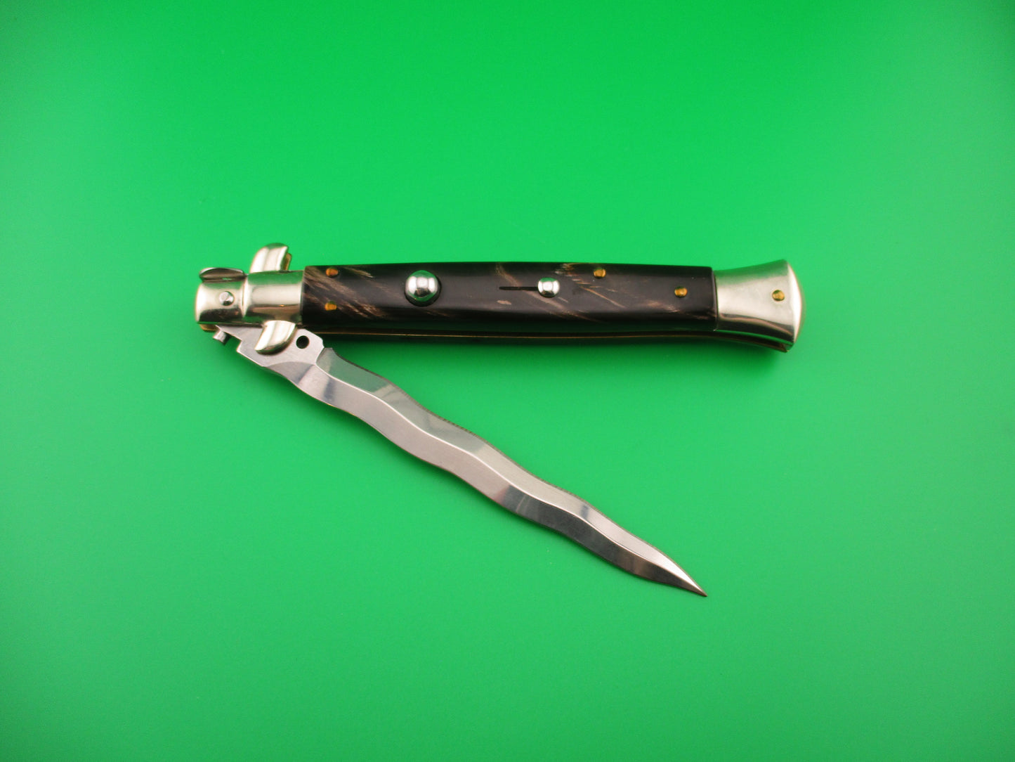 FRANK B ITALY 28cm Italian Picklock Stiletto Kris Horn automatic knife