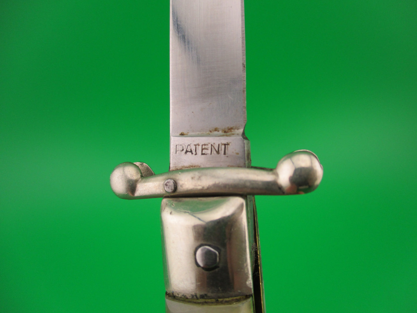 MADE IN ITALY INOX PATENT 18cm Italian Swing Guard Pearlex vintage switchblade knife