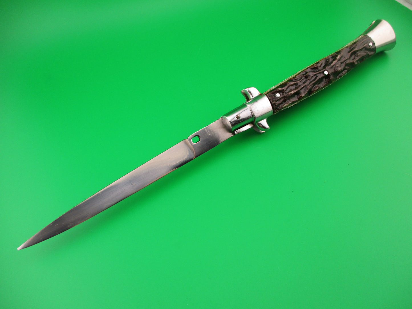 JB INOX PAT 220374 28cm Spanish Faux Stag Stiletto Switchblade knife