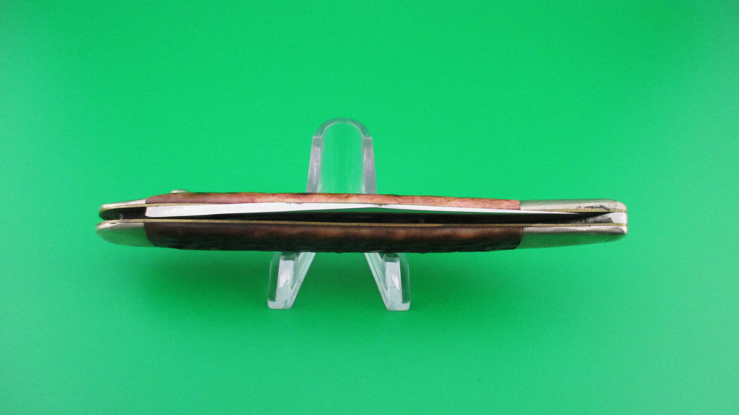 Queen Jet 25 Toothpick Jigged bone re-scaled vintage switchblade knife