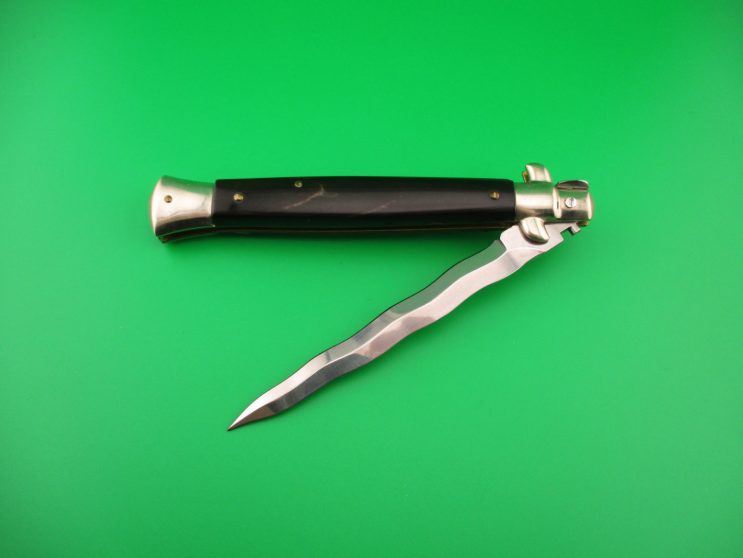 FRANK B ITALY 28cm Italian Picklock Stiletto Kris Horn automatic knife