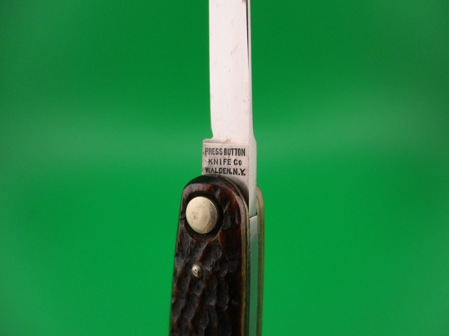 Press Button Knife Co Medium double etched FIRTH'S STEEL antique automatic knife