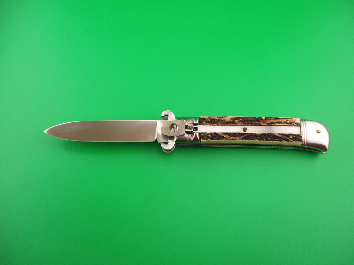 VIRGINIA INOX 20cm Italian Leverlock Shell puller Faux Stag Vintage automatic knife