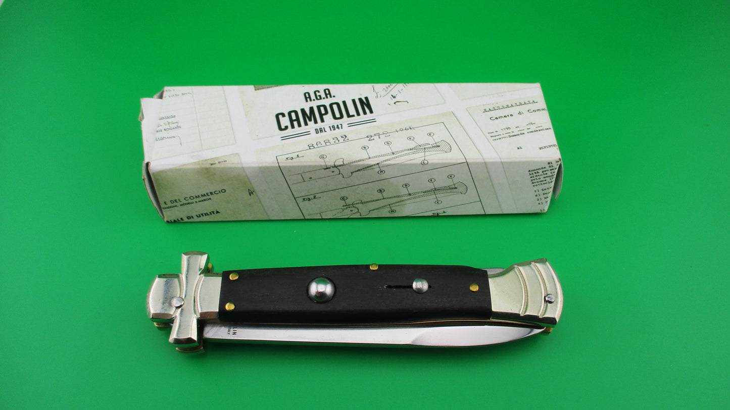 z AGA CAMPOLIN MANIAGO ITALY 23cm Italian Ebony Maltese Lockback automatic knife