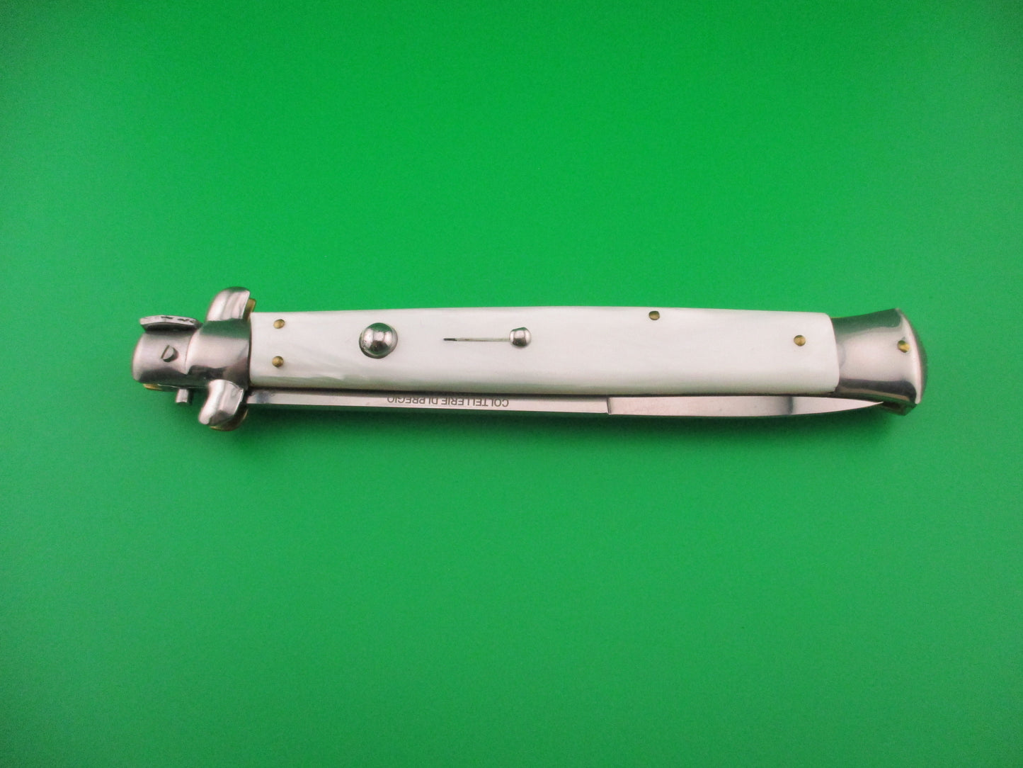 AB ITALY COLTELLERIE DI PREGIO MANIAGO 33cm Italian Swivel bolster Pearlex switchblade
