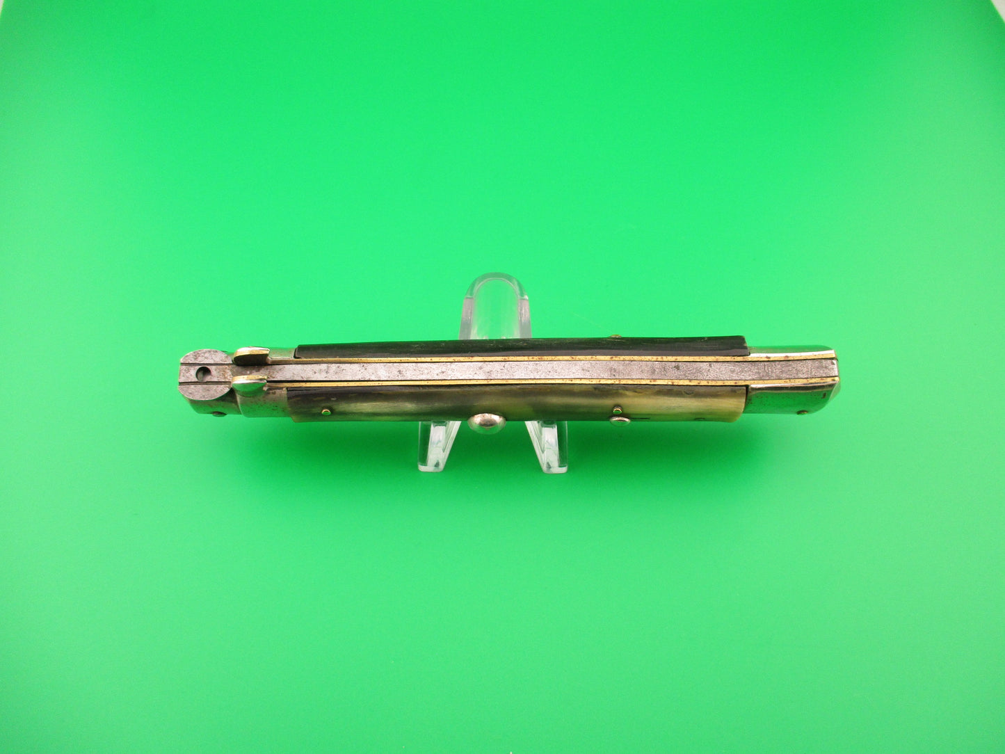 KOBRA 28cm Italian Picklock Vintage 1950s Swedge blade Brazilian horn automatic knife