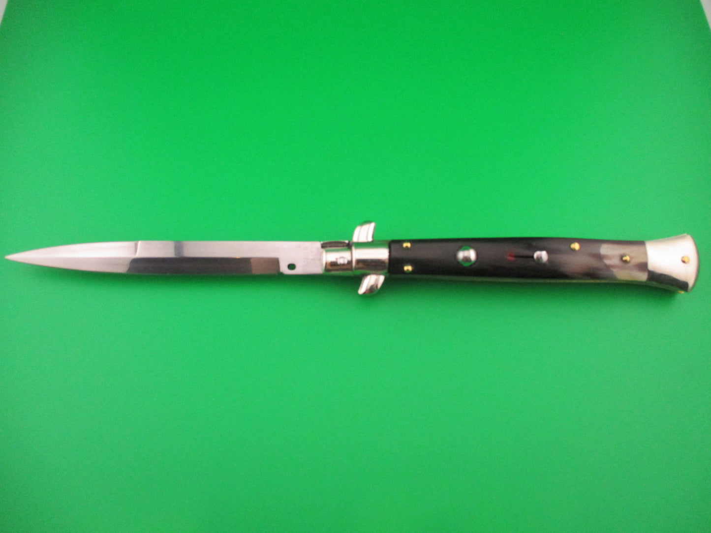 FRANK B ITALY 28cm Italian Picklock Stiletto Bayonet Horn Red dot automatic knife