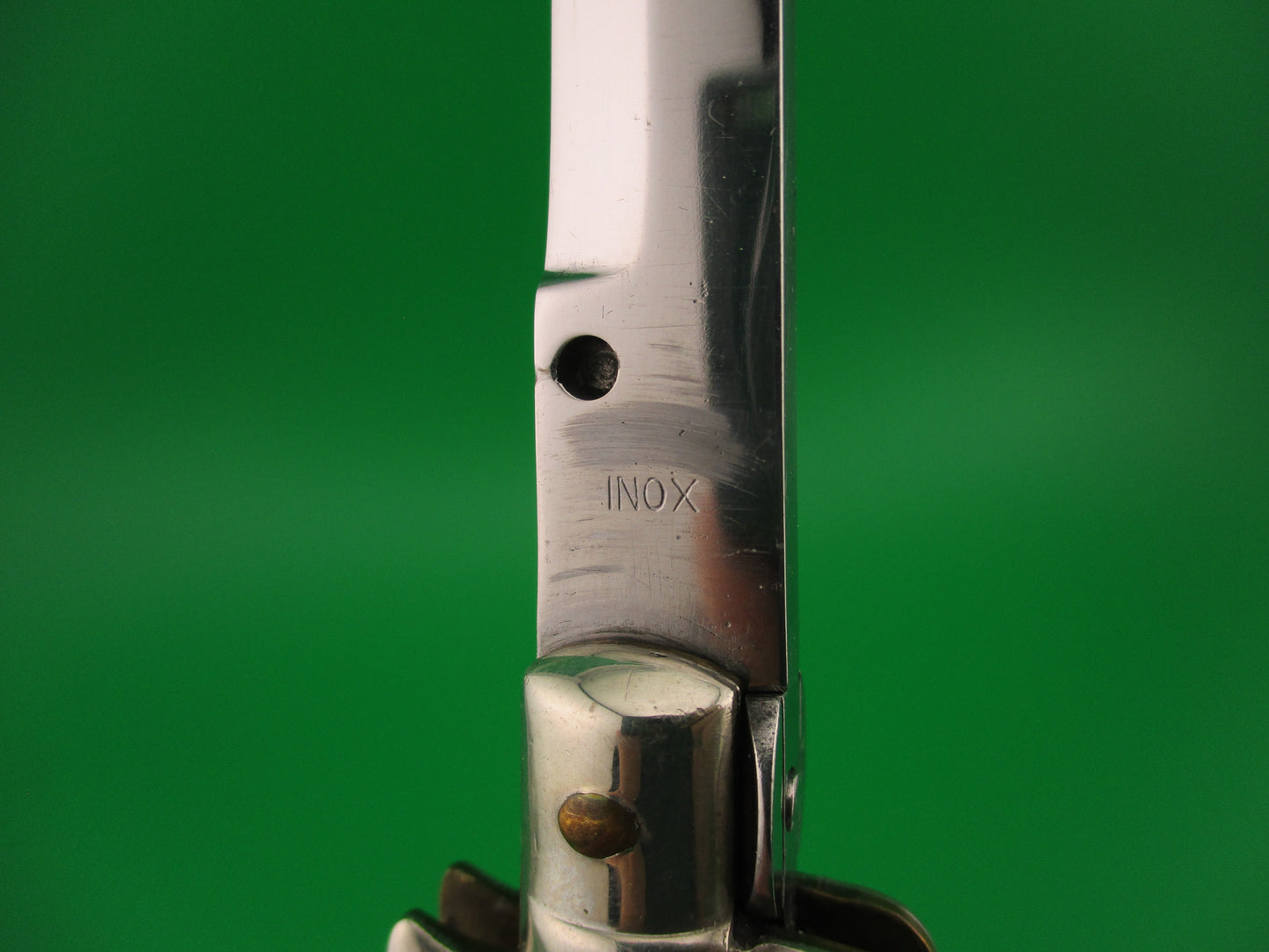 INOX 22cm Italian Picklock Vintage 1950s Bayonet Red Dot automatic knife