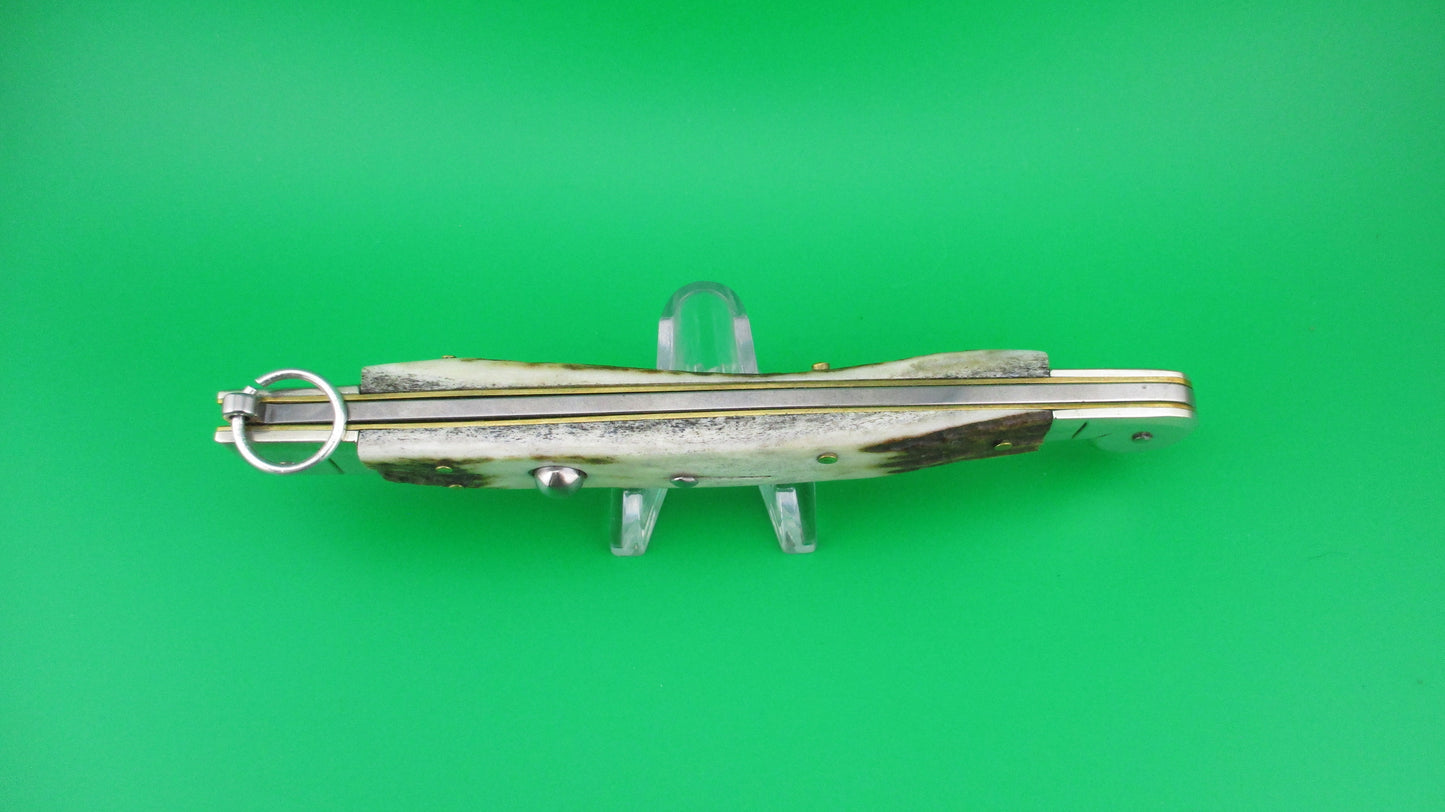 z AGA CAMPOLIN 30cm Sicilian Ring Pull Stag automatic knife