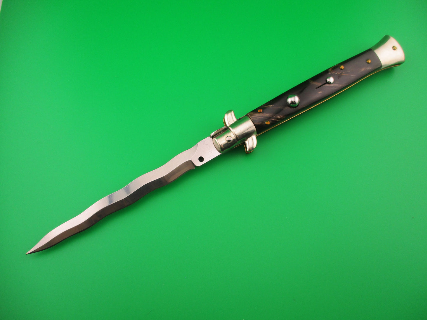 FRANK B ITALY 28cm Italian Picklock Stiletto Kris Horn automatic knife