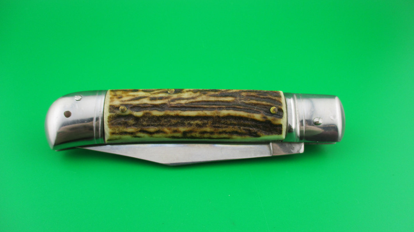 z ITALY STAINLESS 20cm Italian Stag Lever automatic knife