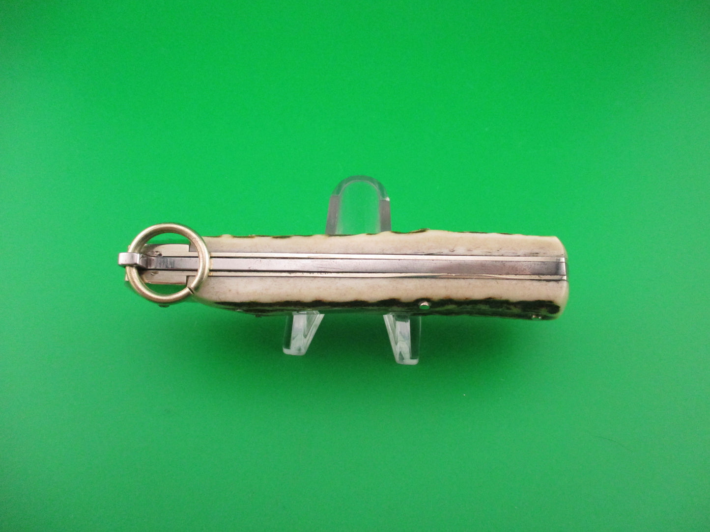 Campolin Oval Flush Button 20cm Italian Stag Ring pull automatic knife