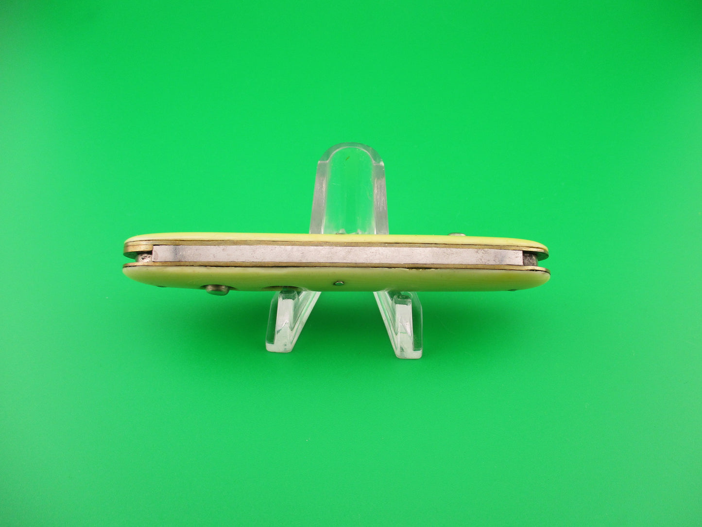 SCHRADE WALDEN Large Double Ivory Celluloid 3 3/4" automatic knife