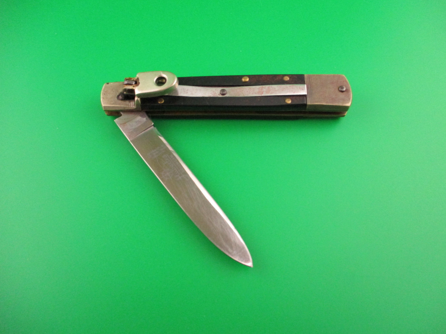 Hubertus SOLINGEN 11cm German Slimline Ebony FRANZ KETTNER Lever automatic knife