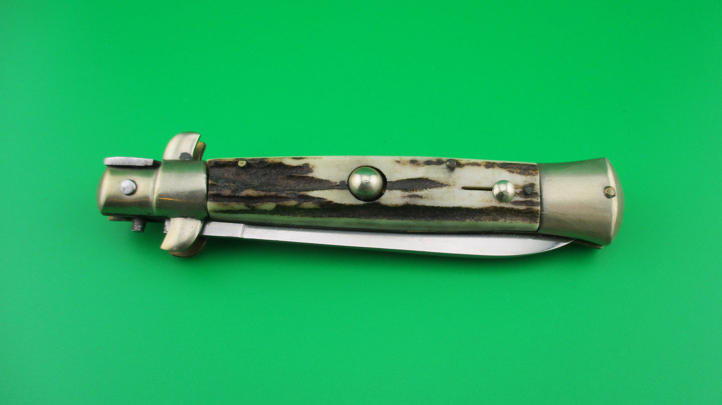 Rosa Uliana Primo ROSTFREI 20cm Italian Transitional Stag Stiletto automatic knife