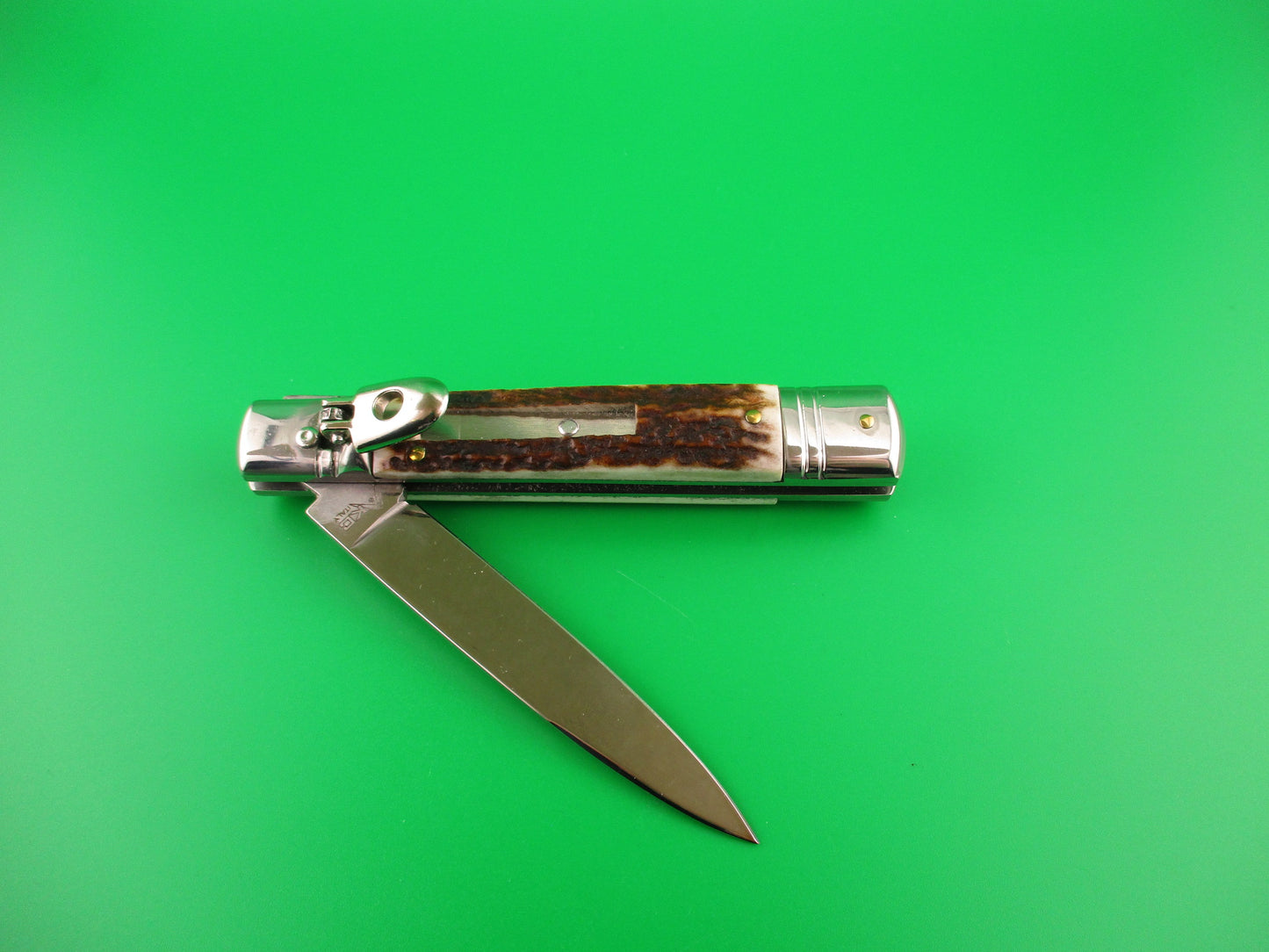 z AKC ITALY 20cm Italian Slimline Lever Stag automatic knife