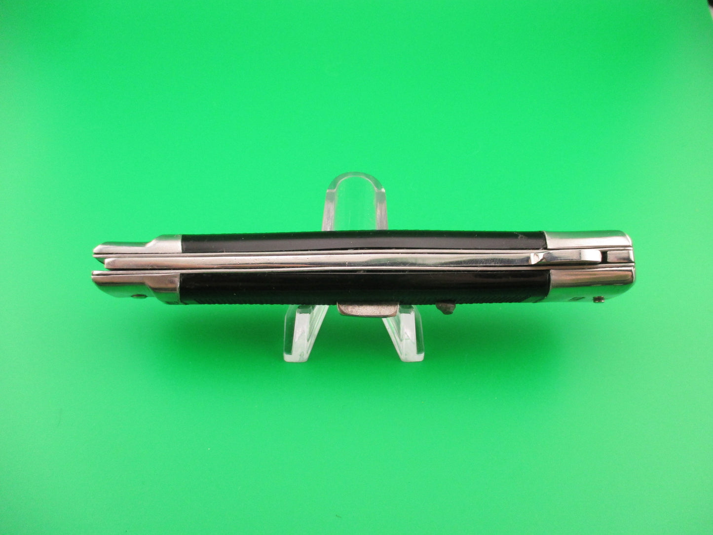 BEGON INOX MODELE DEPOSE 24cm French Swing Guard Black checkered automatic knife