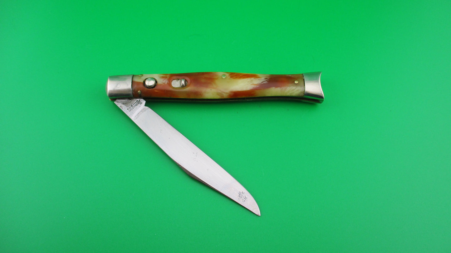 z Remington R655 Fishtail Horn Pyralin 1940s vintage switchblade knife