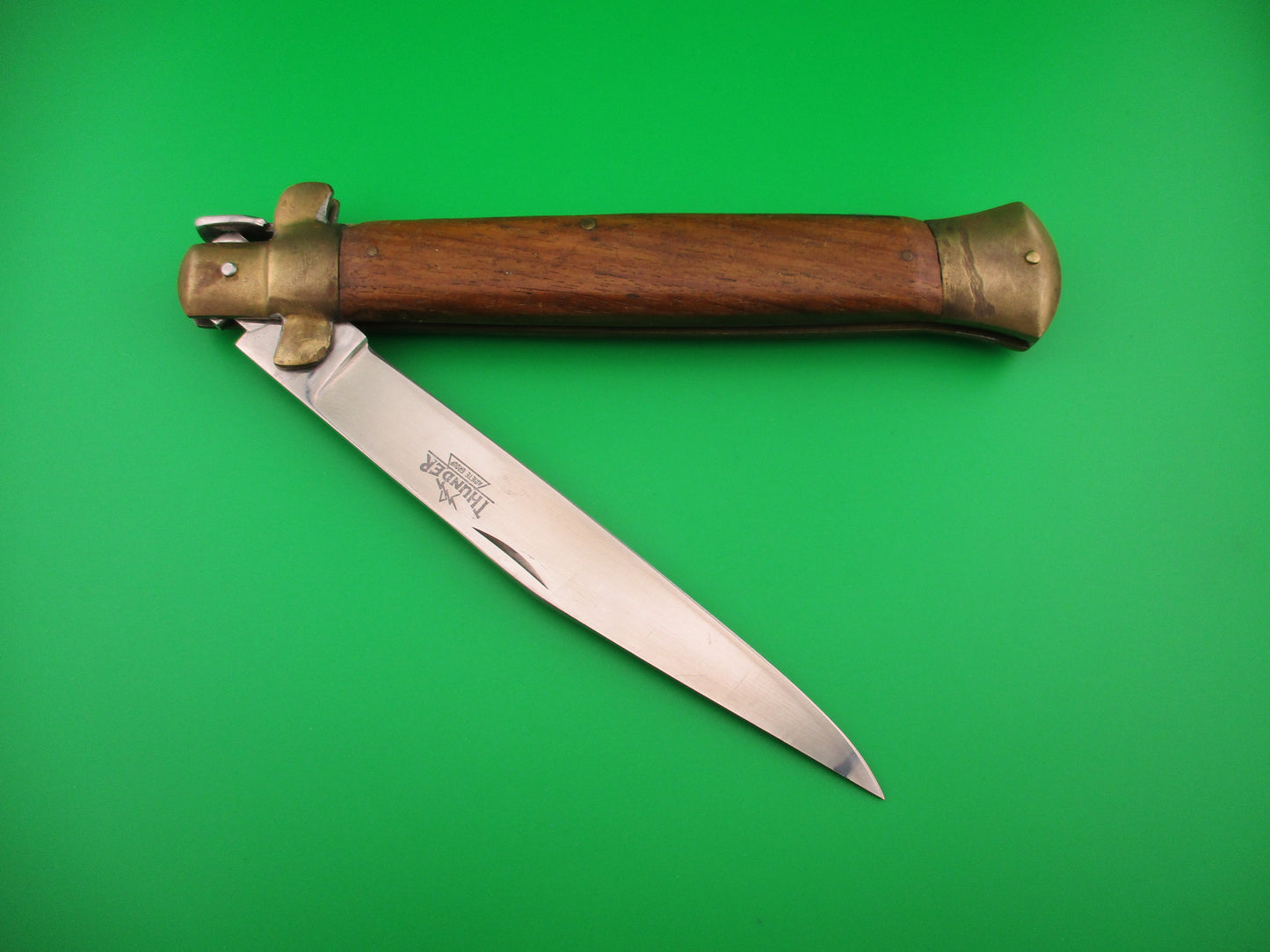 THUNDER ARIETE GROUP STAINLESS 38cm Italian Clip Wood Brass manual lockback folding knife