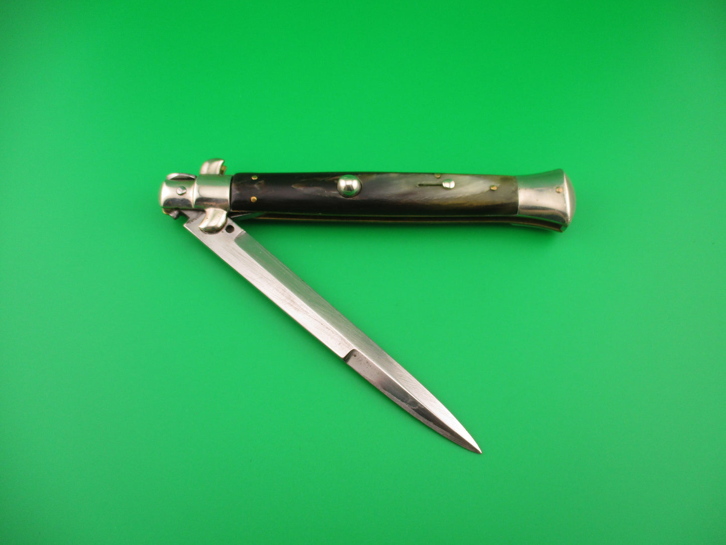 B SVOBODA ITALY 28cm Italian Picklock 1950s Bayonet & horn vintage automatic knife
