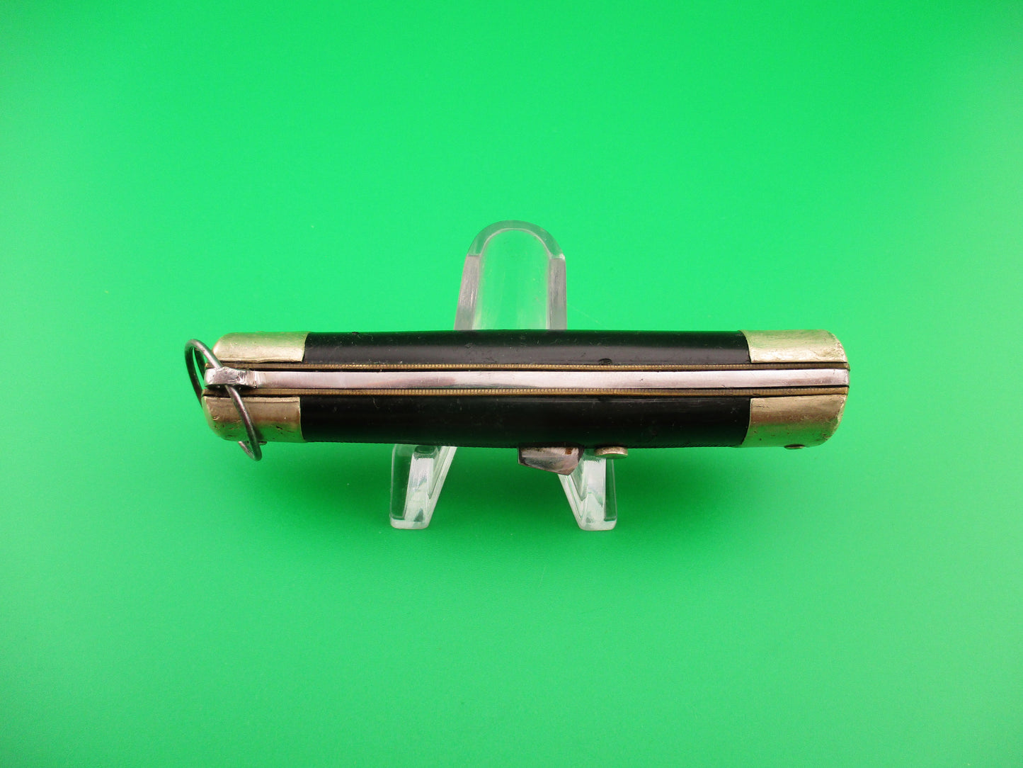 Sterile 17cm French Bargeon Ring pull Checkered Low button automatic knife