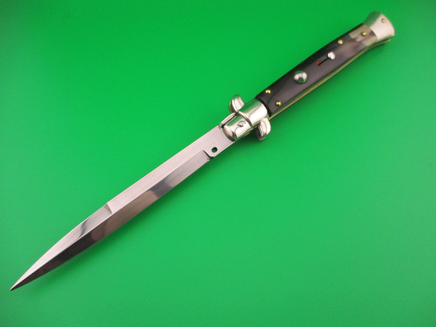 FRANK B ITALY 28cm Italian Picklock Stiletto Bayonet Horn Red dot automatic knife