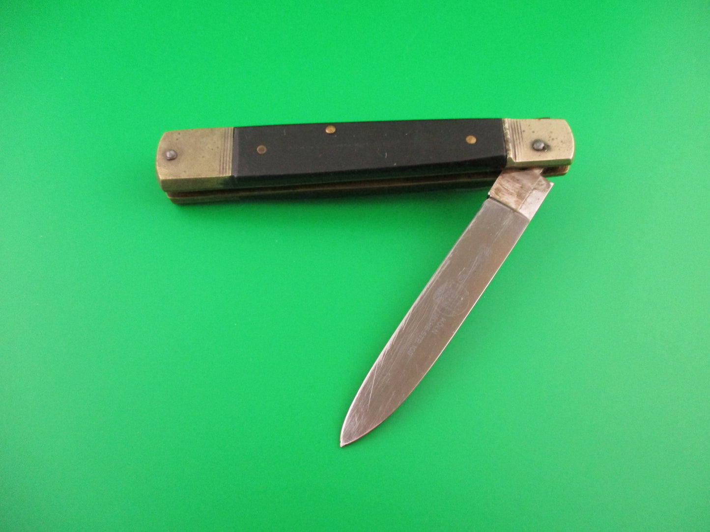 Hubertus SOLINGEN 11cm German Slimline Ebony FRANZ KETTNER Lever automatic knife