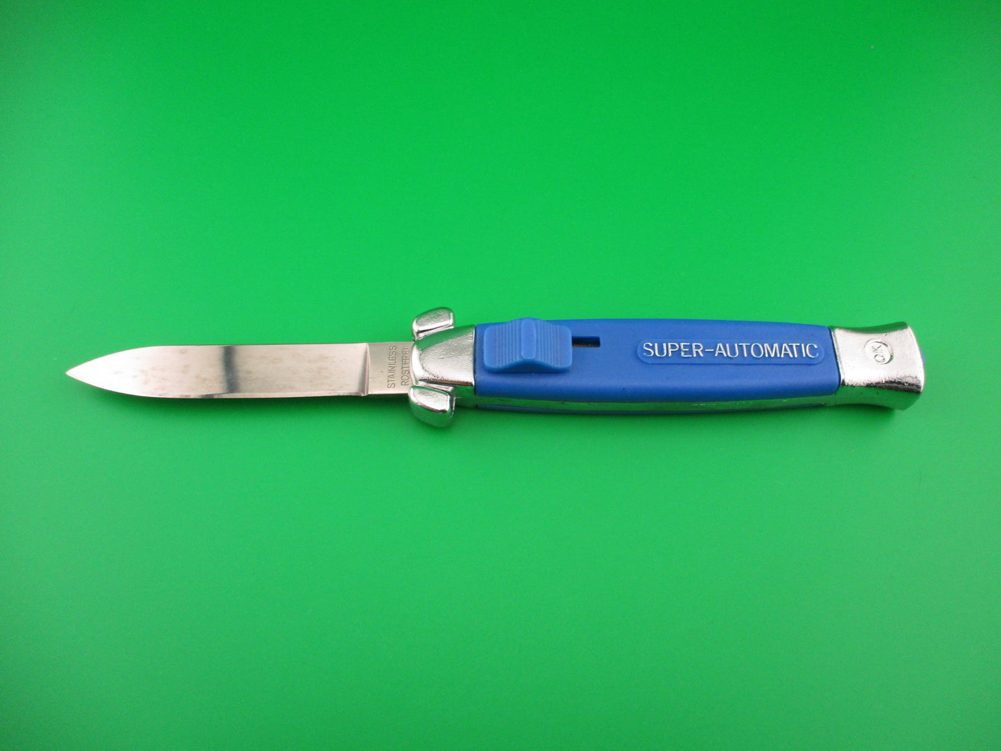 STAINLESS ROSTFREI 20cm RARE Light Blue Super Automatic OTF DA vintage switchblade knife