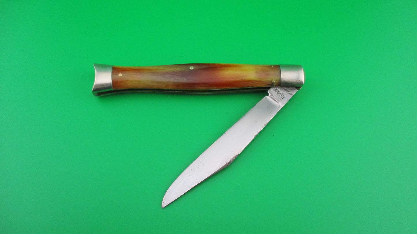 z Remington R655 Fishtail Horn Pyralin 1940s vintage switchblade knife
