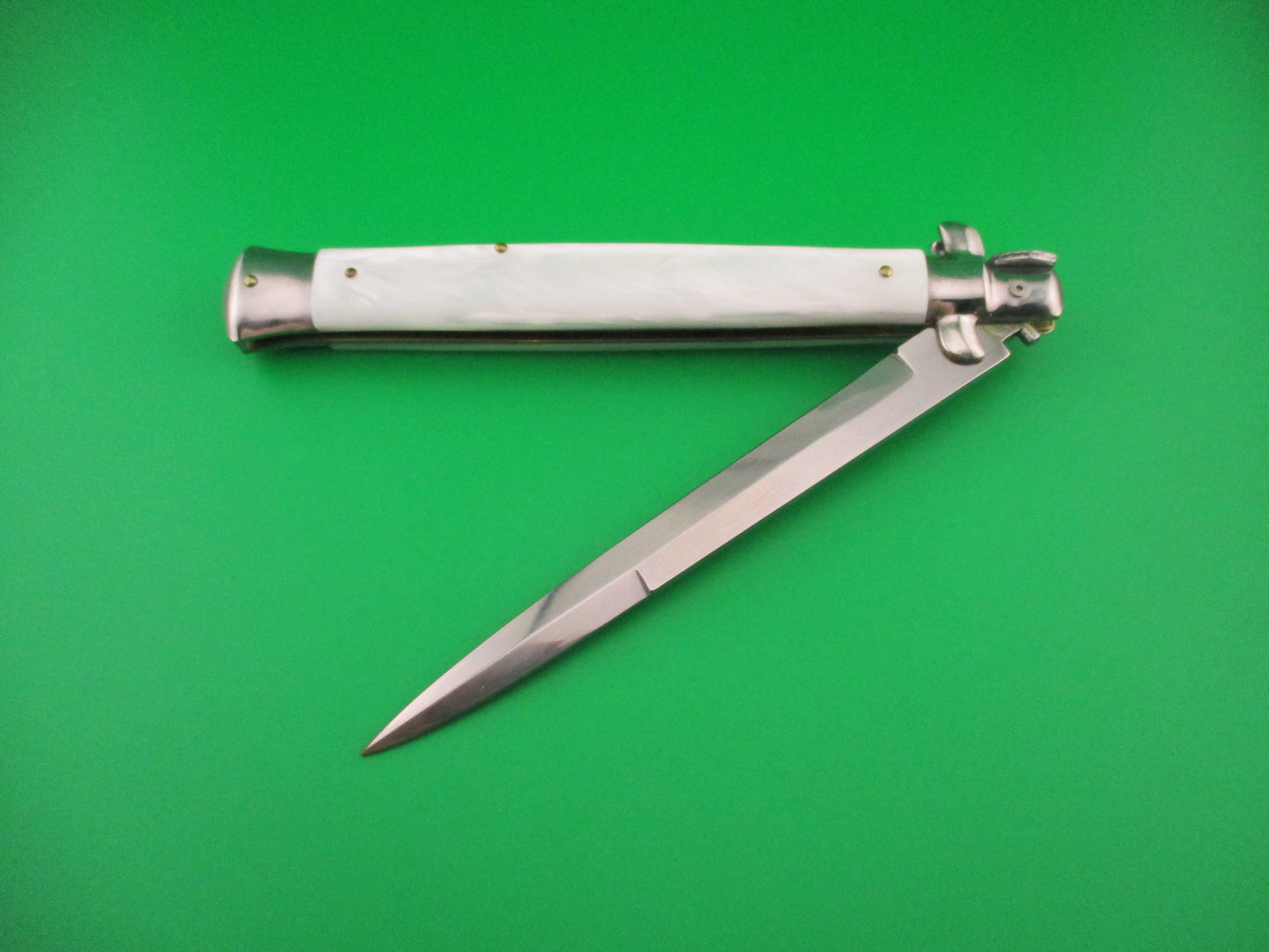 AB ITALY COLTELLERIE DI PREGIO MANIAGO 33cm Italian Swivel bolster Pearlex switchblade