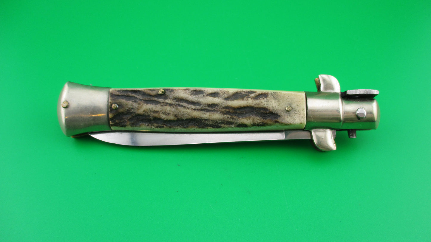 Rosa Uliana Primo ROSTFREI 20cm Italian Transitional Stag Stiletto automatic knife