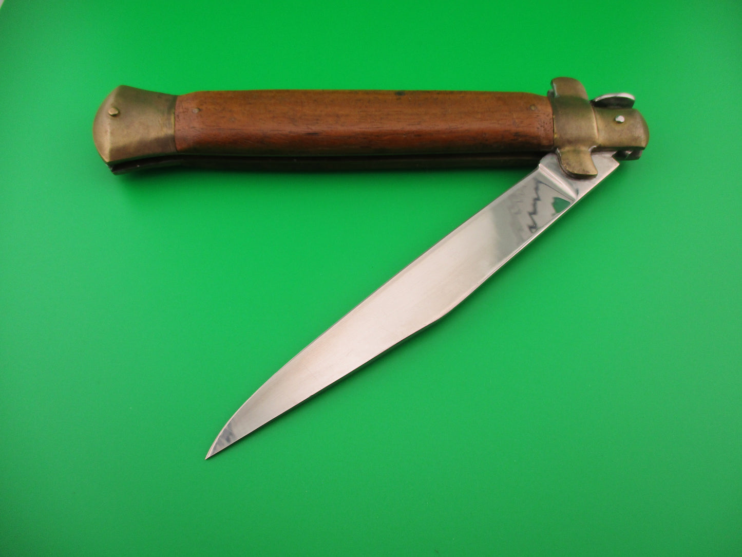 THUNDER ARIETE GROUP STAINLESS 38cm Italian Clip Wood Brass manual lockback folding knife
