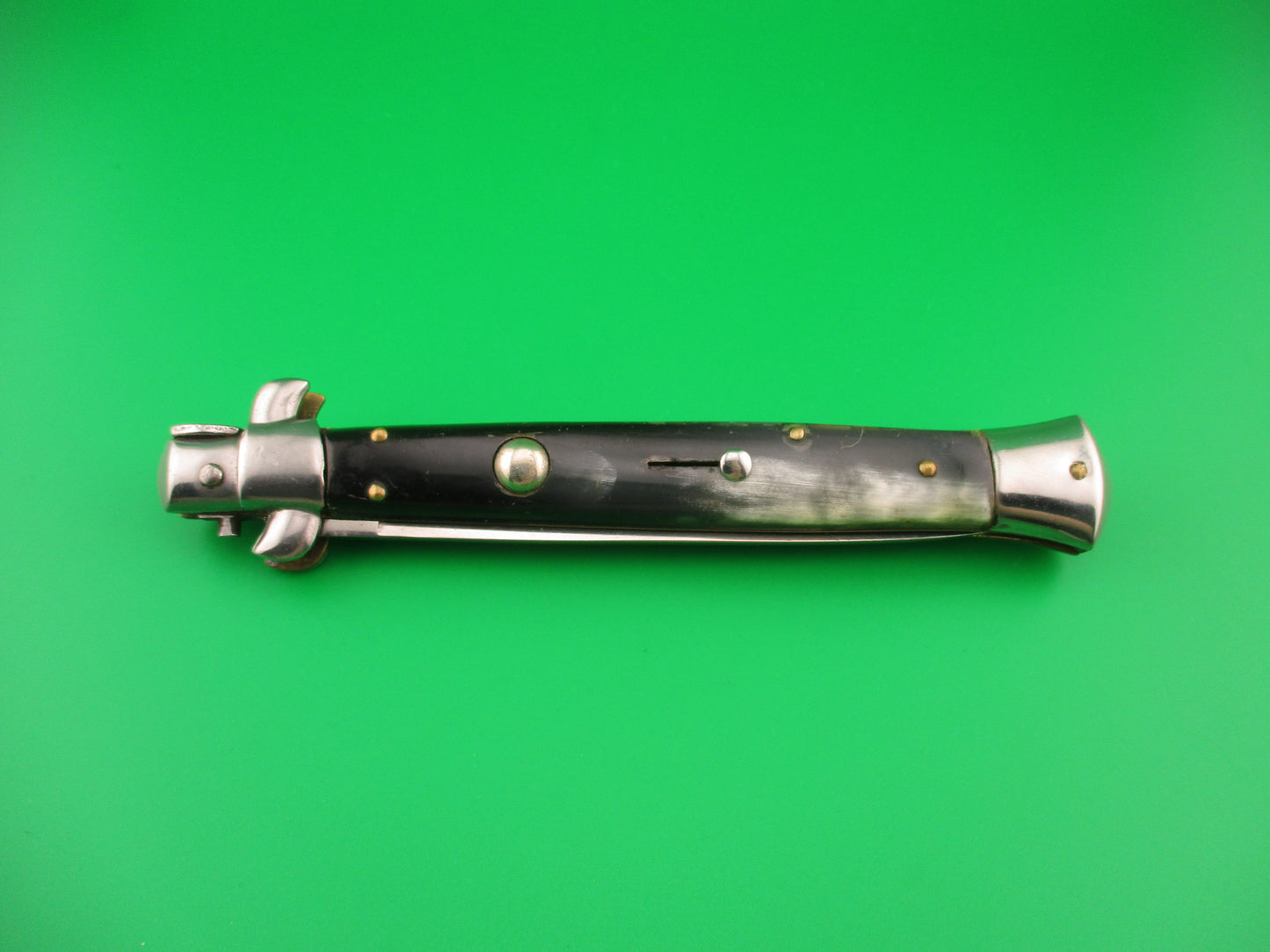 VIRGINIA INOX 28cm Italian Stiletto Swivel bolster horn vintage automatic knife