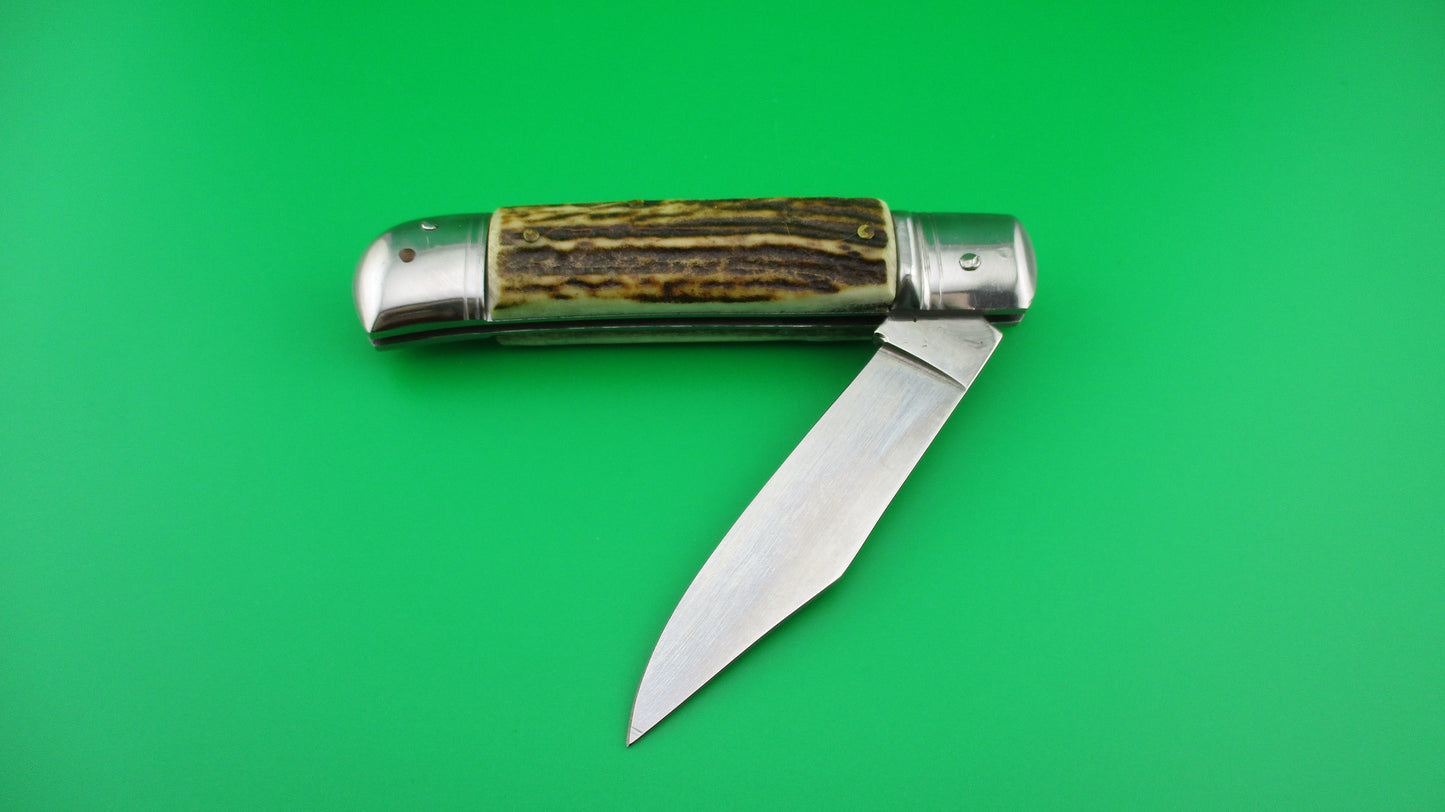 z ITALY STAINLESS 20cm Italian Stag Lever automatic knife