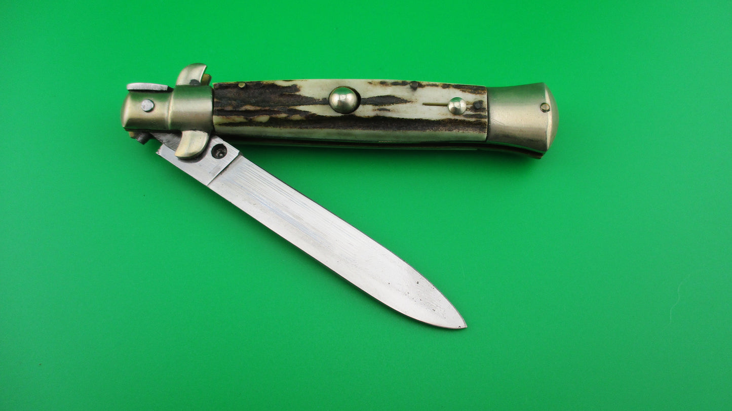 Rosa Uliana Primo ROSTFREI 20cm Italian Transitional Stag Stiletto automatic knife