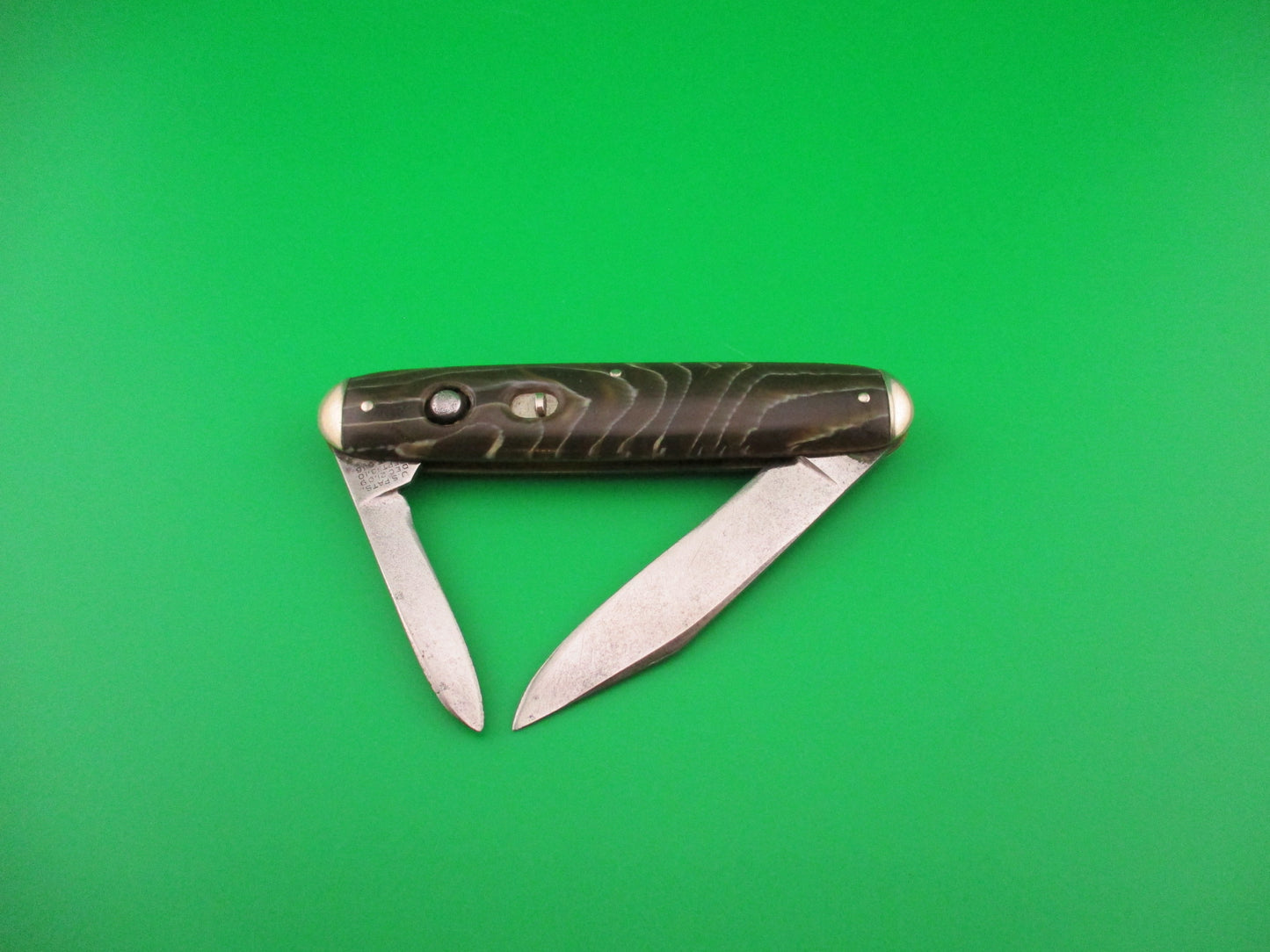 SCHRADE CUT CO Large 3 3/4" Double Coffee & Cream Tip bolster switchblade knife