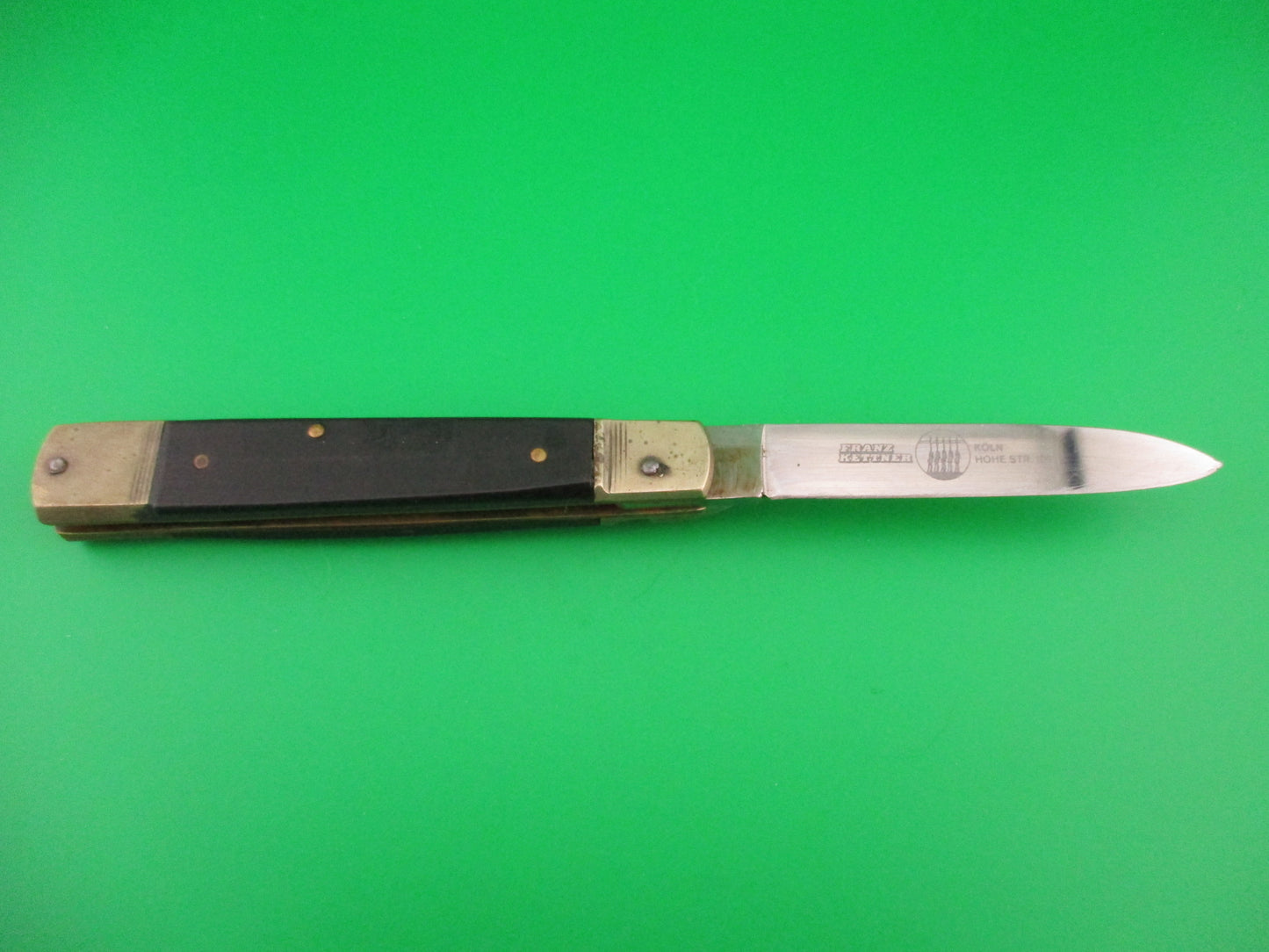 Hubertus SOLINGEN 11cm German Slimline Ebony FRANZ KETTNER Lever automatic knife