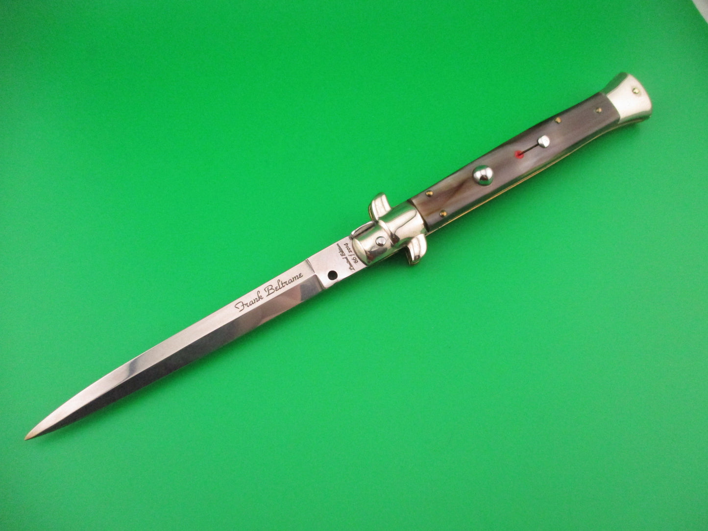 Frank Beltrame Limited Edition 2014 28cm Italian Picklock Dagger Horn Red dot automatic knife