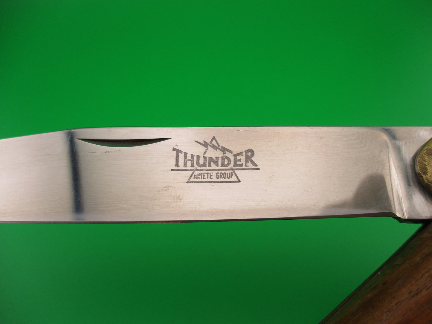 THUNDER ARIETE GROUP STAINLESS 38cm Italian Clip Wood Brass manual lockback folding knife