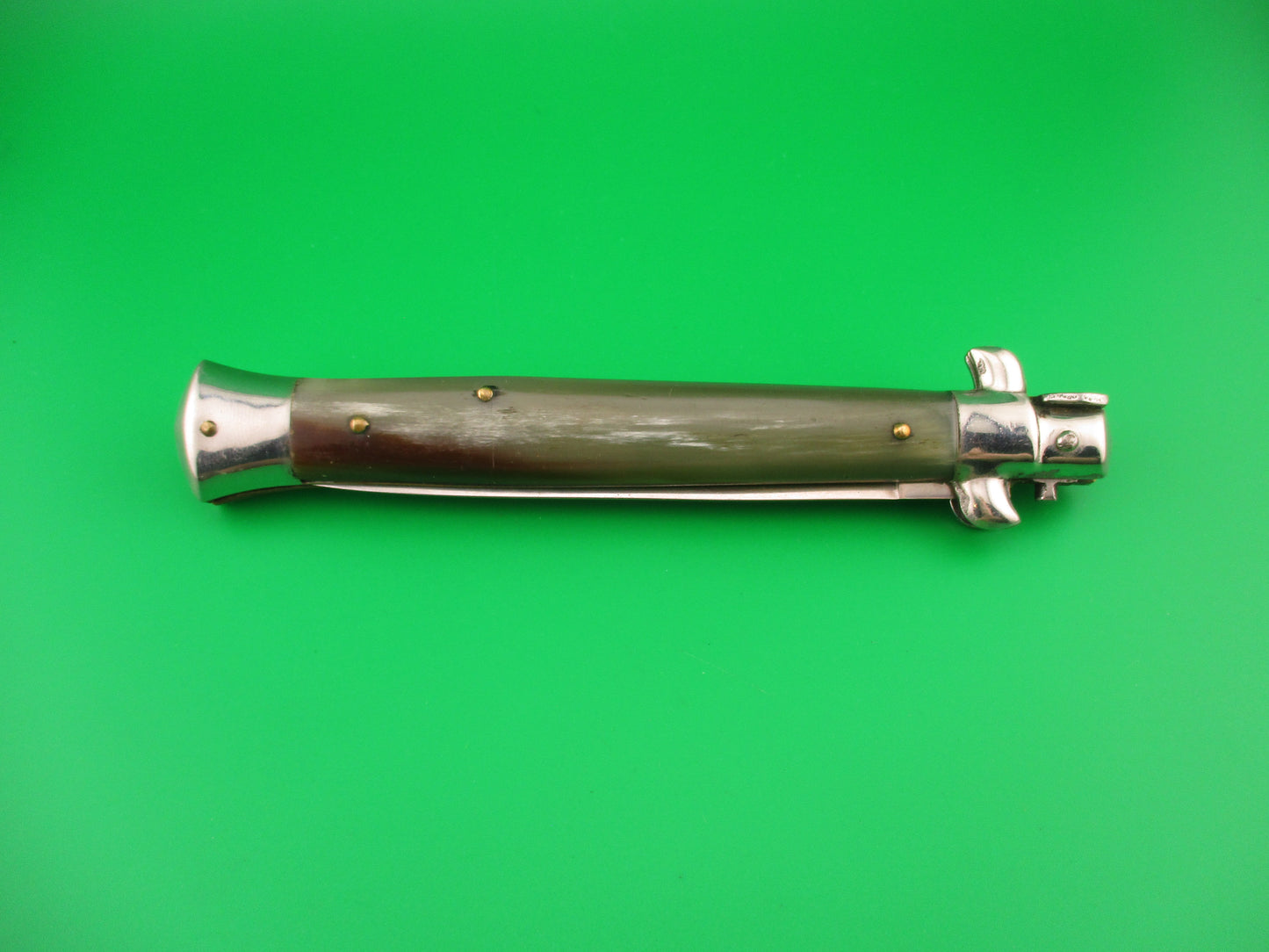 VIRGINIA INOX 28cm Italian Stiletto Swivel bolster horn vintage automatic knife