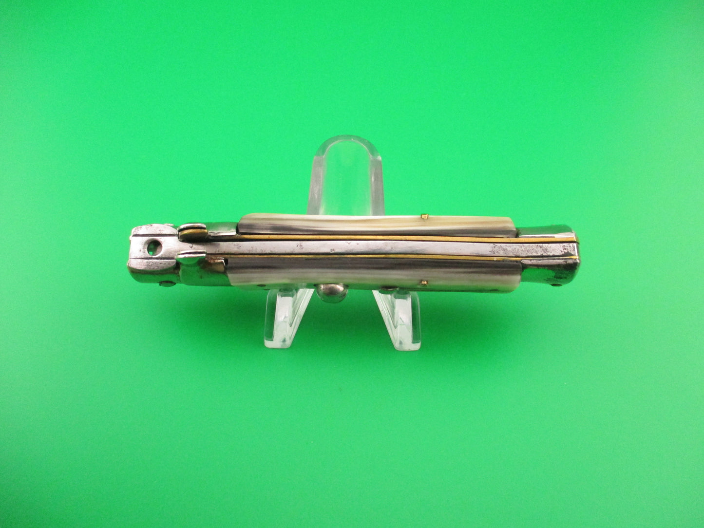 INOX (slant) 18cm Italian Stiletto Vendetta Corsa Brazilian horn automatic knife