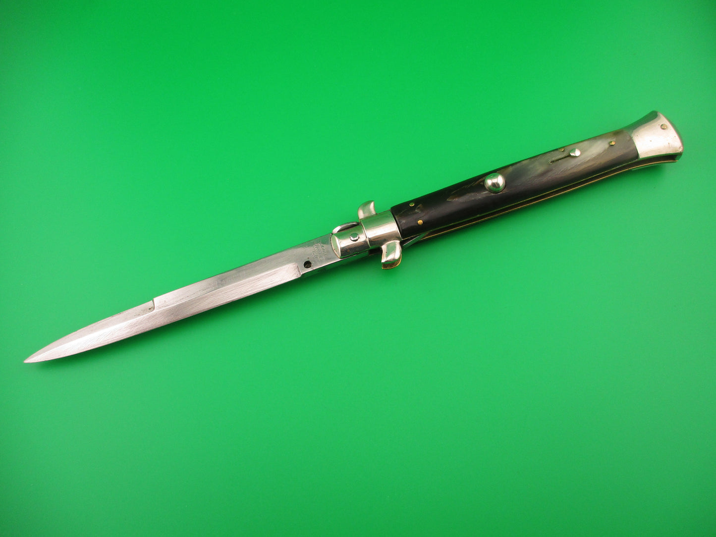 B SVOBODA ITALY 28cm Italian Picklock 1950s Bayonet & horn vintage automatic knife