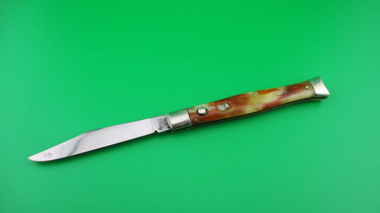 z Remington R655 Fishtail Horn Pyralin 1940s vintage switchblade knife