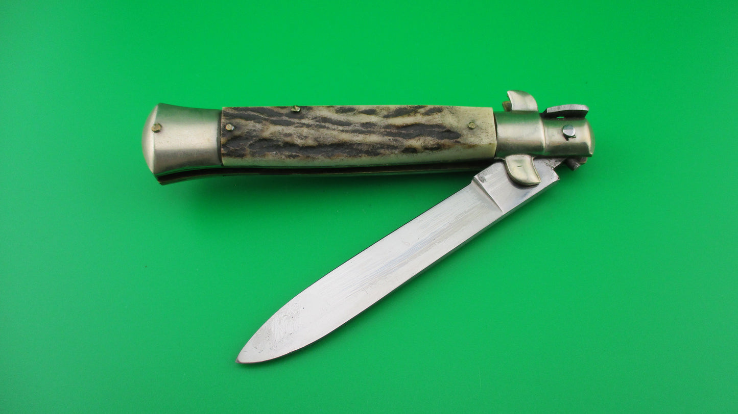 Rosa Uliana Primo ROSTFREI 20cm Italian Transitional Stag Stiletto automatic knife